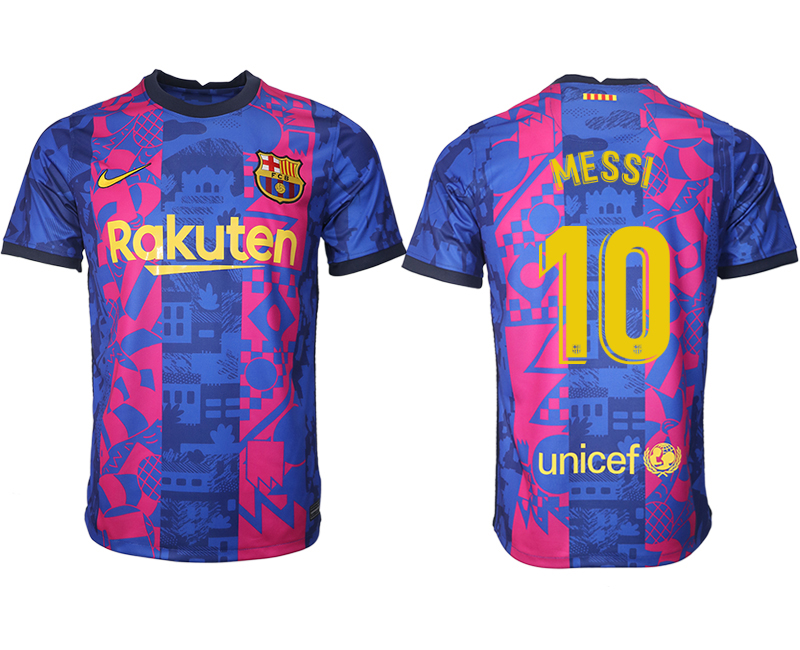 Men 2021-2022 Club Barcelona blue training suit aaa version #10 Soccer Jerseys
